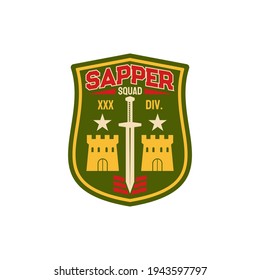 Sapper Patch On Uniform Combatant Soldier Stock Vector (Royalty Free ...
