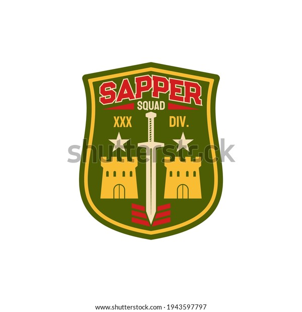 Sapper Patch On Uniform Combatant Soldier Stock Vector (Royalty Free ...