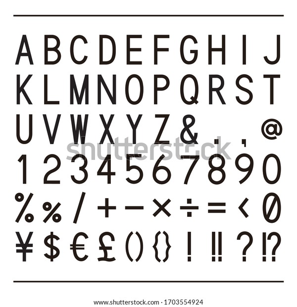 Set Alphabets Numbers Symbols Stock Vector (Royalty Free) 1703554924 ...