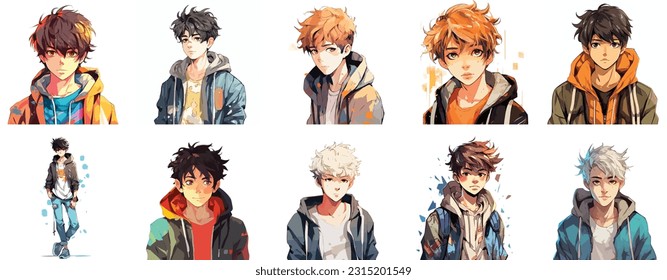 Premium Vector  Anime manga boy expressions eyes set