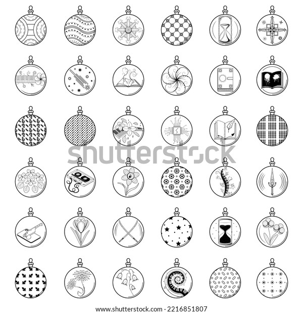 Set Black Doodle Outline Simple Line Stock Vector (Royalty Free