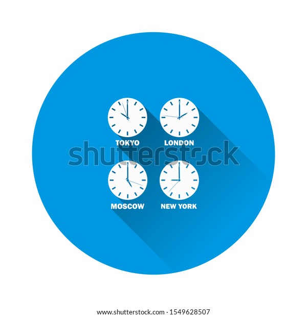 Set Clocks Showing Time Difference Different Stock Vector (Royalty Free