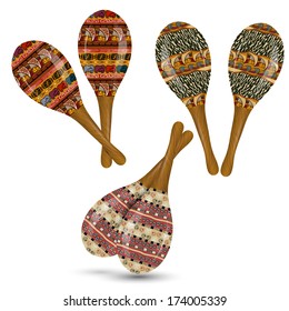 Set Maracas On White Background Stock Vector (Royalty Free) 174005339