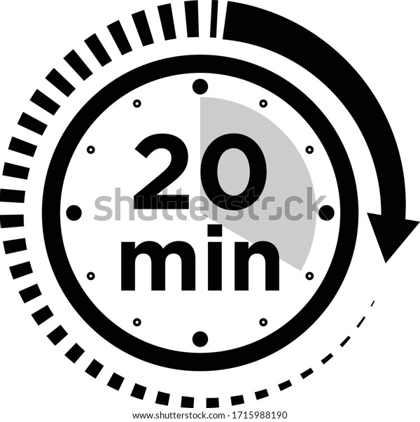 Set Timers Twenty Minutes Transparent Sign Stock Vector (Royalty Free