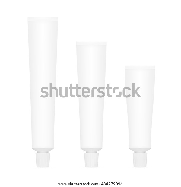 Set Various Size Toothpaste Tubes Isolated Stock Vector (Royalty Free
