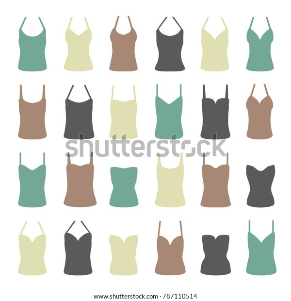 Set Womens Tank Tops Vector Illustration Stock Vector (Royalty Free