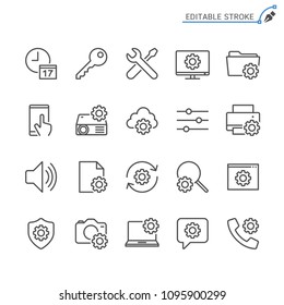 Setting Line Icons Editable Stroke Pixel Stock Vector (Royalty Free ...