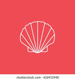 Shell Red Icon On White Background Stock Vector (Royalty Free ...