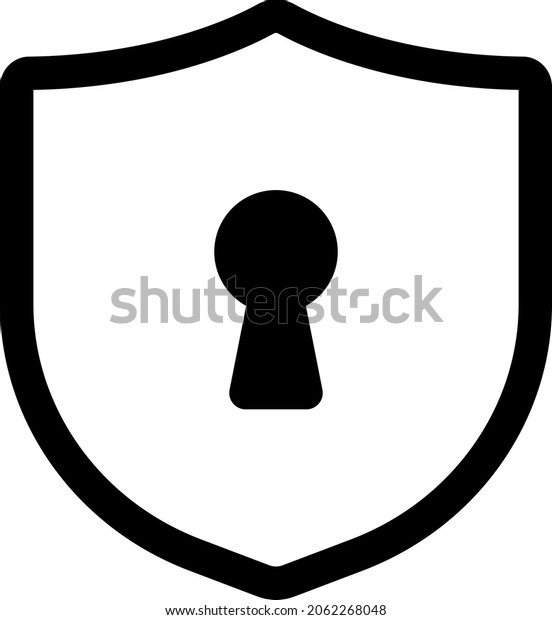 Shield Keyhole Isolated Vector Icon Stock Vector (Royalty Free
