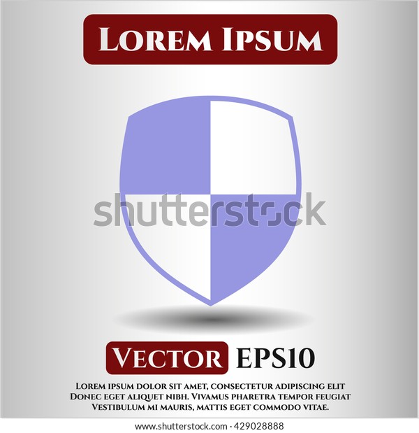 Shield Safety Icon Vector Symbol Flat Stock Vector (Royalty Free
