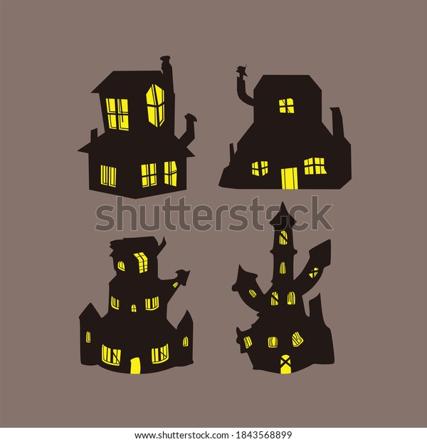 Silhouette House Spoky Style Stock Vector Royalty Free 1843568899 silhouette-house-spoky-style-stock-vector-royalty-free-1843568899