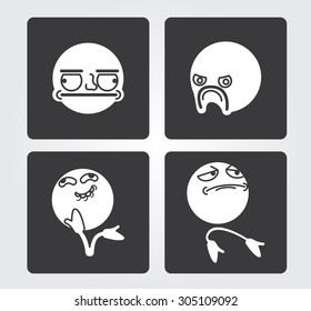 Simple Icons: emotions Stock Vector