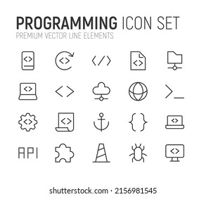 Set Programming Line Icons Premium Pack Stock Vector (Royalty Free ...