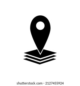 Simple Location Sign Vector Icon Silhouette Stock Vector (Royalty Free ...