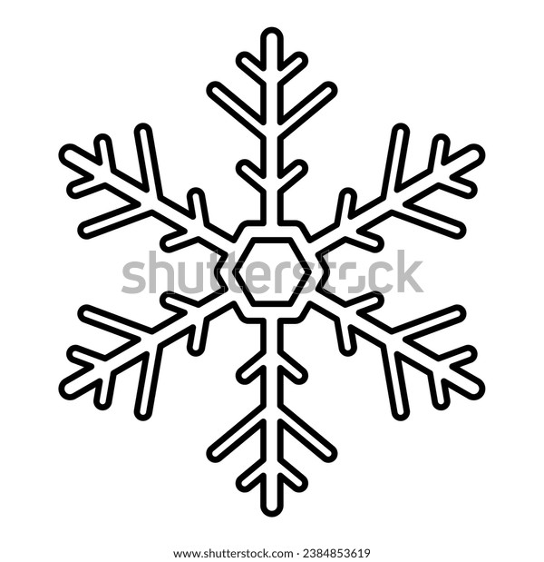 Snowflake Line Art Vector Illustration Winter Stock Vector (Royalty