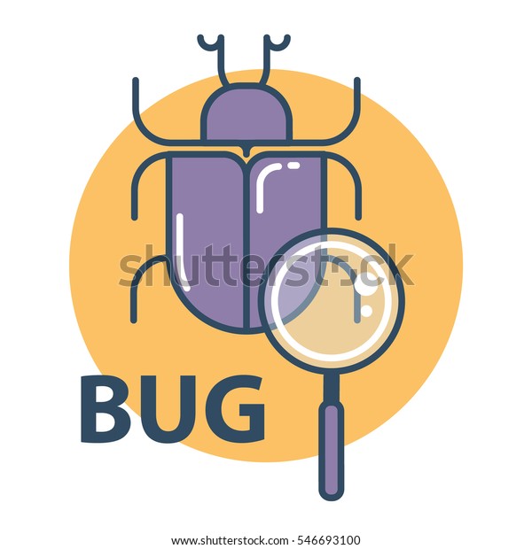 Software Bug Searching Icon Program Error Stock Vector (Royalty Free ...