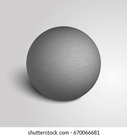 Sphere from a metal. Metallic sphere. The texture of the metal. Vector illustration – Stockvektorgrafik