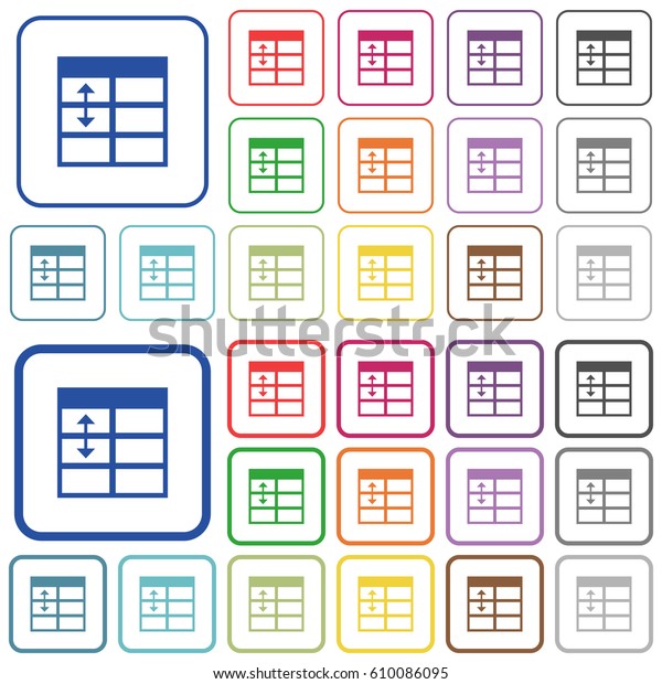 Spreadsheet Adjust Table Row Height Color Stock Vector (Royalty Free