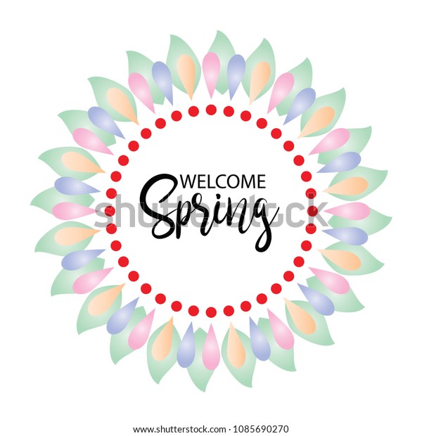 Spring Frame Design Template Place Your Stock Vector (Royalty Free