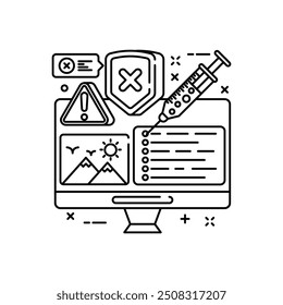 Sql Injection Outline Icon Vector Illustration Stock Vector (Royalty ...