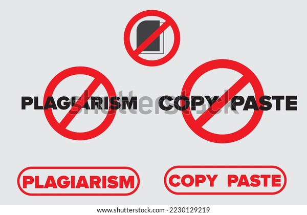 Stop Plagiarism Copy Paste Plagiarism Plagiarism Stock Vector (Royalty ...