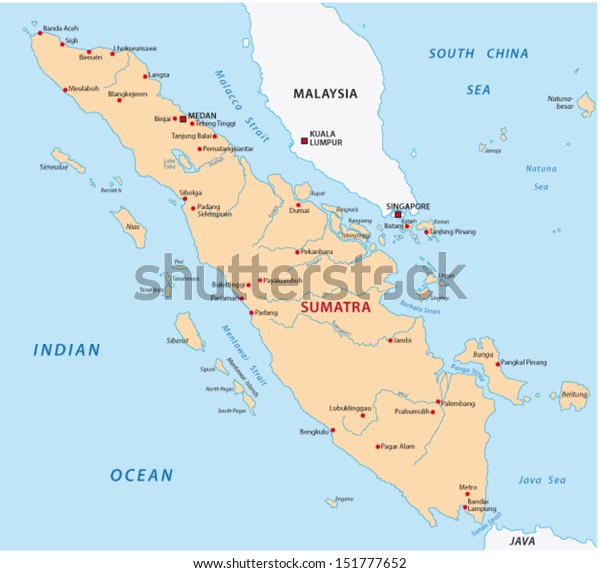 Sumatra Map Stock Vector (Royalty Free) 151777652 | Shutterstock