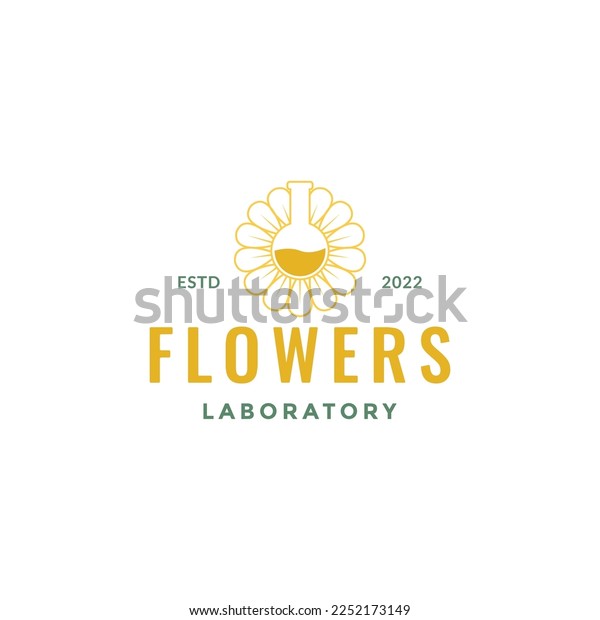 Sunflowers Seed Flower Formula Laboratory Glass Stock Vector (Royalty