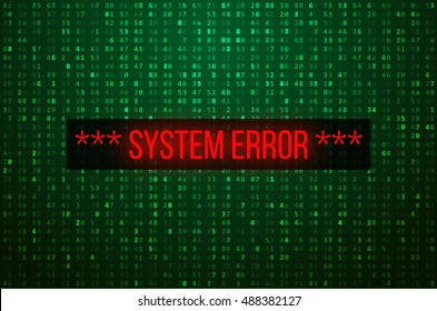 System Error Digital Numbers Background. Error in Program. Server Hacked Concept. Vector Illustration. Stockvektor