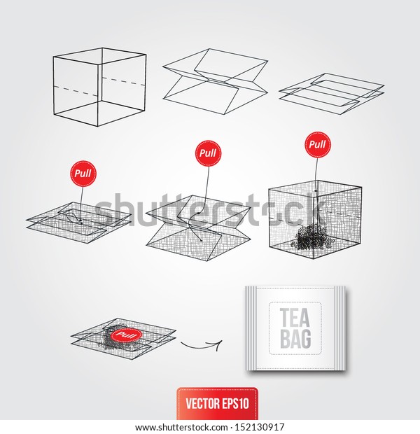 Tea Bag Sketch Vector Illustration Stock Vector (Royalty Free