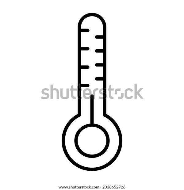 Temperature Indicator Icon Linear Design Thermometer Stock Vector