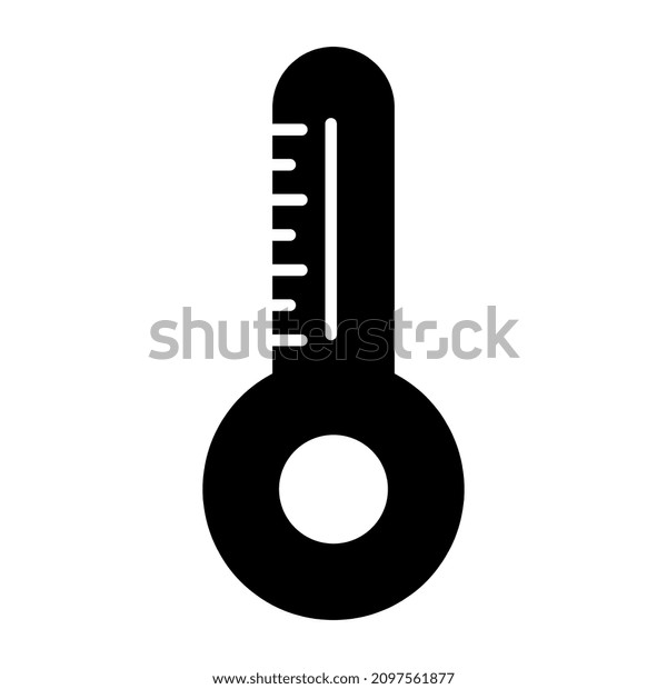 Temperature Indicator Icon Solid Design Thermometer Stock Vector