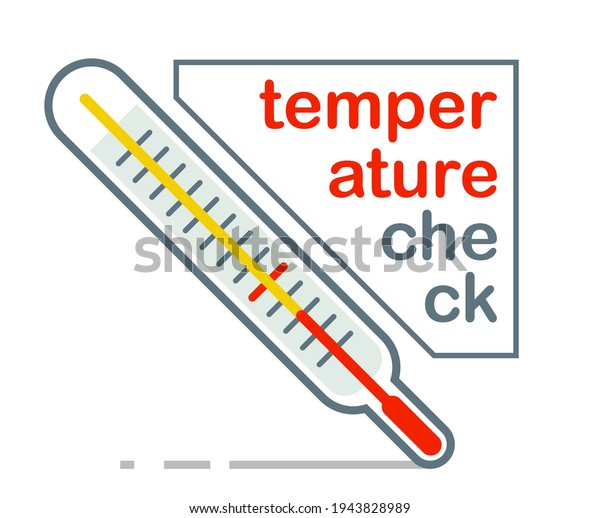 Thermometer Temperature Check Vector Flat Icon Stock Vector (Royalty