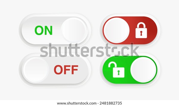 Toggle Switch Icons 3d On Off Stock Vector (Royalty Free) 2481882735 ...