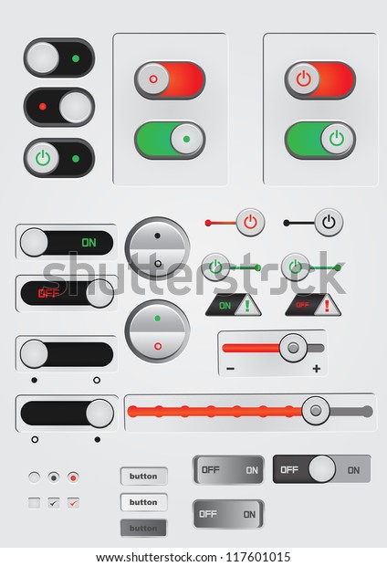 Toggle Switch On Off Button Web Stock Vector (Royalty Free) 117601015 ...