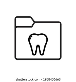 Tooth Folder Outline Icon Vector Illustration Stock Vector (Royalty ...