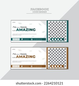 Travel Facebook Cover Page Web Banner Stock Vector (Royalty Free ...
