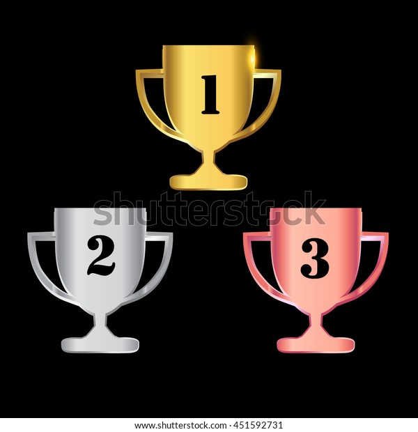 Trophy Award First Second Third Winner: vector de stock (libre de ...