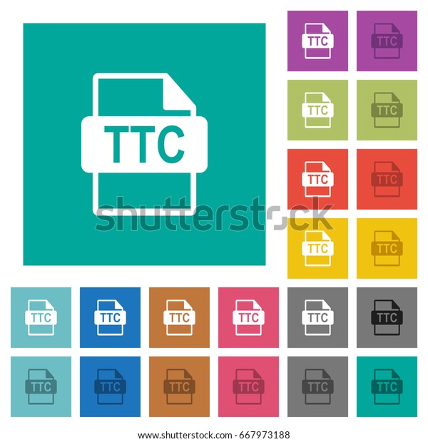 Ttc File Format Multi Colored Flat Stock Vector (Royalty Free