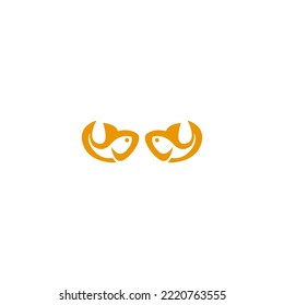 Two Fish Icon Vector Design Stock Vector (Royalty Free) 2220763555 ...