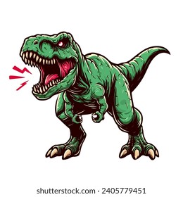 Tyranosaurus rex t-rex vector illustration for logo and tshirt design Stock Vector