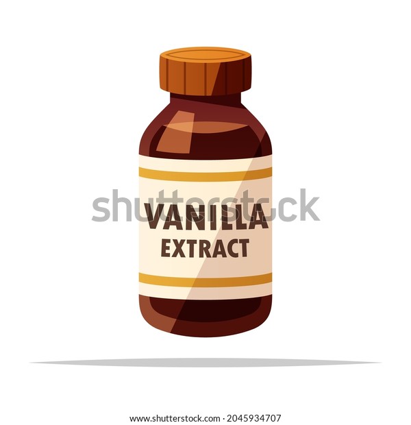 Vanilla Extract Bottle Vector Isolated Illustration Stock Vector