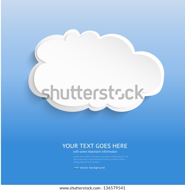 Vector 3d Paper Cloud Stock Vector (Royalty Free) 136579541 | Shutterstock