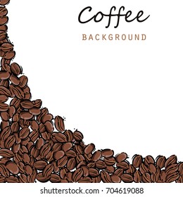 Ilustración vectorial con granos de café.: vector de stock (libre de