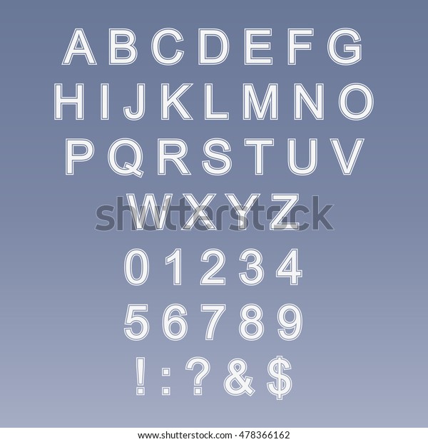 Vector Alphabet Numbers Signs Stock Vector (Royalty Free) 478366162 ...