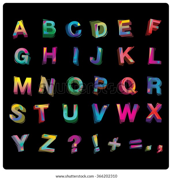 Vector Colorful Alphabet Stock Vector (Royalty Free) 366202310 ...