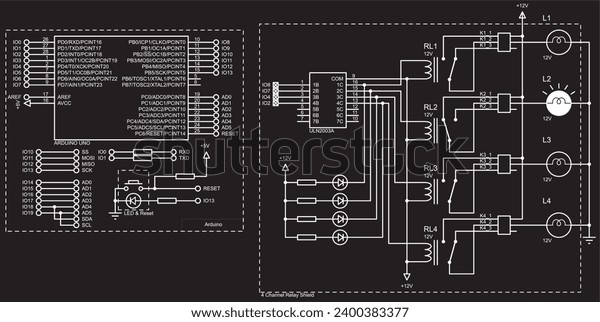 Vector Diagram Electronic Device On Arduino Stock Vector (Royalty Free ...