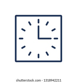 Square Clock Line Icon Outline Vector Stock Vector (Royalty Free ...