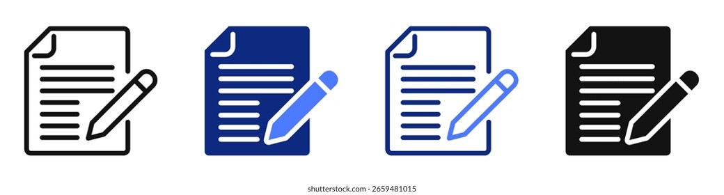 Vector Icon Logo Paper Document Pencil Stock Vector (Royalty Free