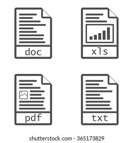 Vector Icons Popular Text File Formats Stock Vector (Royalty Free ...