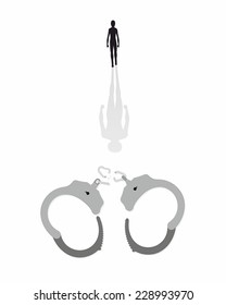 Vector Illustration Man Freed Shackles Stock Vector (Royalty Free Vector Illustration Man Freed Shackles Stock Vector (Royalty Free